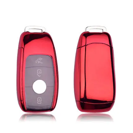 red TPU высокого качества Автомобильный ключ крышка чехол оболочка сумка защитный ключ кольцо для Mercedes Benz E Class W213 S класс автомобильные аксессуары - Название цвета: red