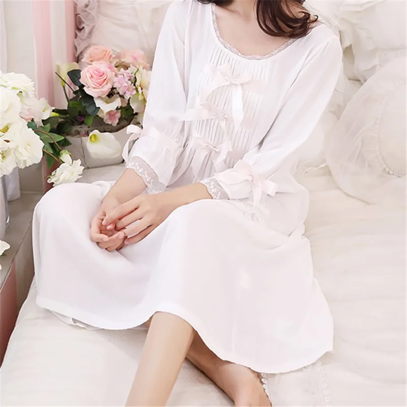 Для женщин осень Sleepdress Винтаж розовые пижамы с коротким рукавом Ночная рубашка