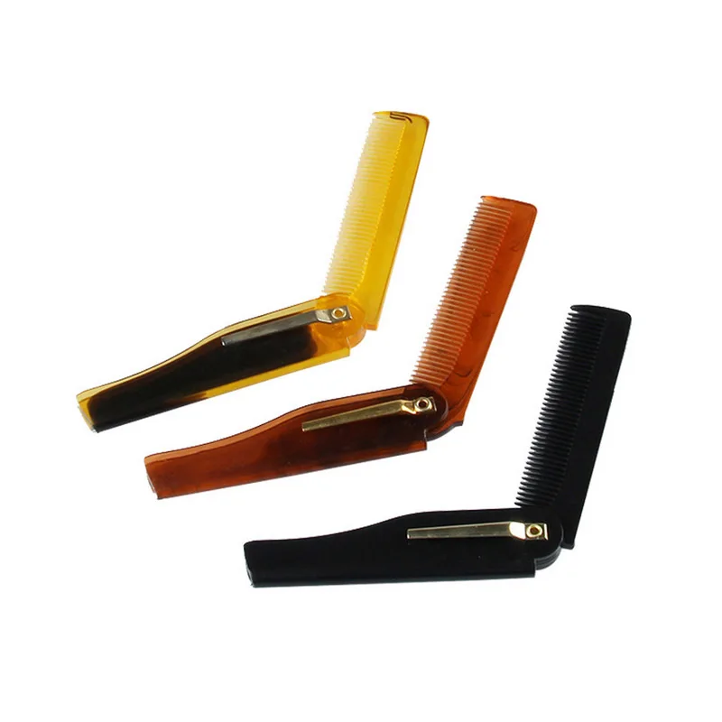

Mix Colors Handmade Gentleman's Folding Pocket Comb Plastic Beard Comb Travel Comb for Men 10pcs/lot P029