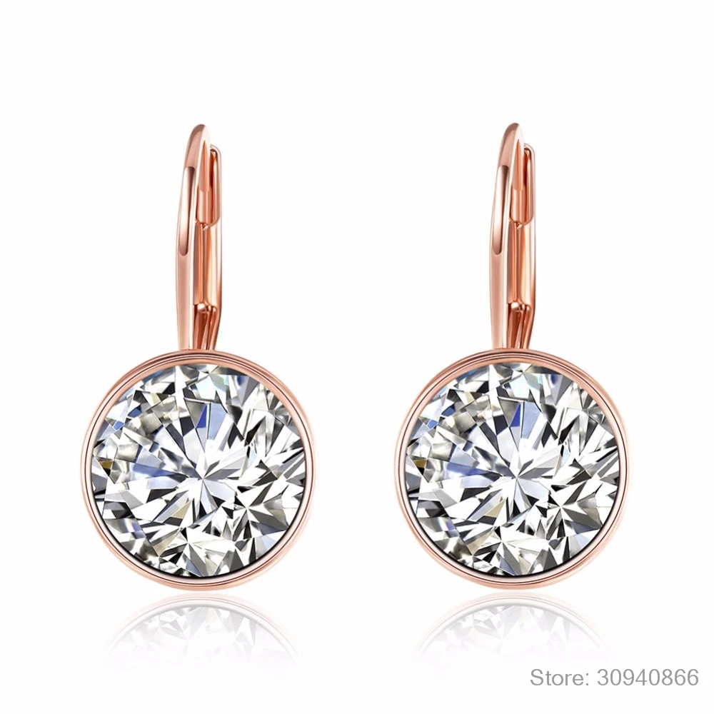 Серебряные Белла серьги гвоздики для женщин белый кристалл от Swarovski модные серьги Свадебные офисные ювелирные изделия подарок