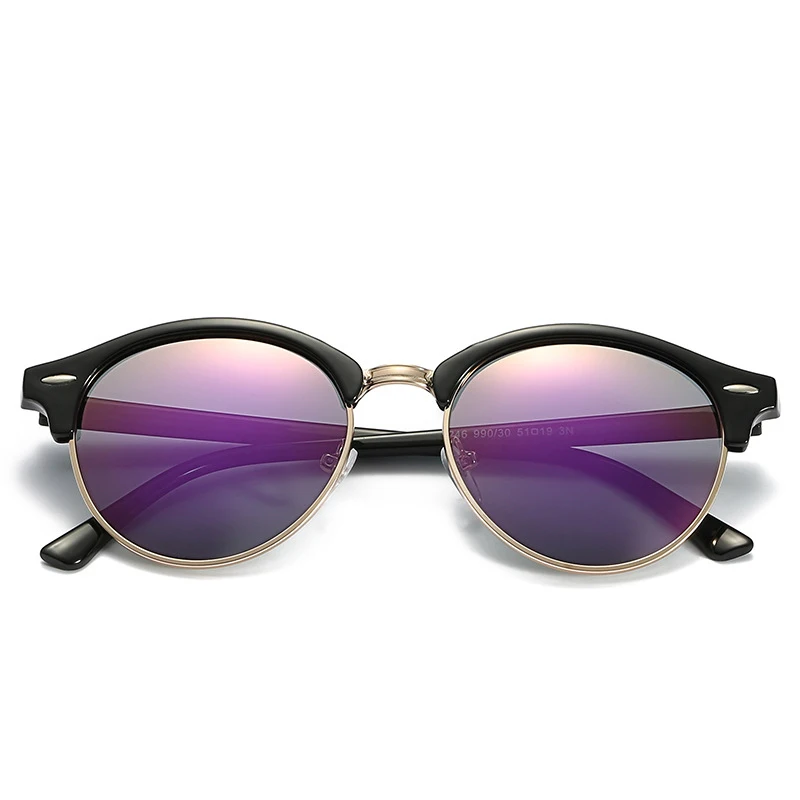 Mirror Purple SIMPRECT, винтажные Поляризованные солнцезащитные очки, женские,, зеркальные, Ретро стиль, круглые солнцезащитные очки, мужские, UV400, водительские, антибликовые, солнцезащитные очки для мужчин - Цвет линз: Mirror Purple