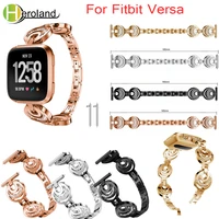 accessories stainless steel bracelet watchbands for fitbit versa smart band metal strap wrist band replacement crystal 2018 new