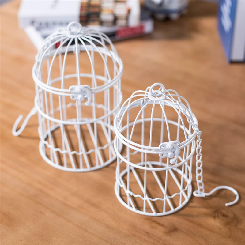 Декоративная птичья клетка в Европейском стиле украшения для окон белые