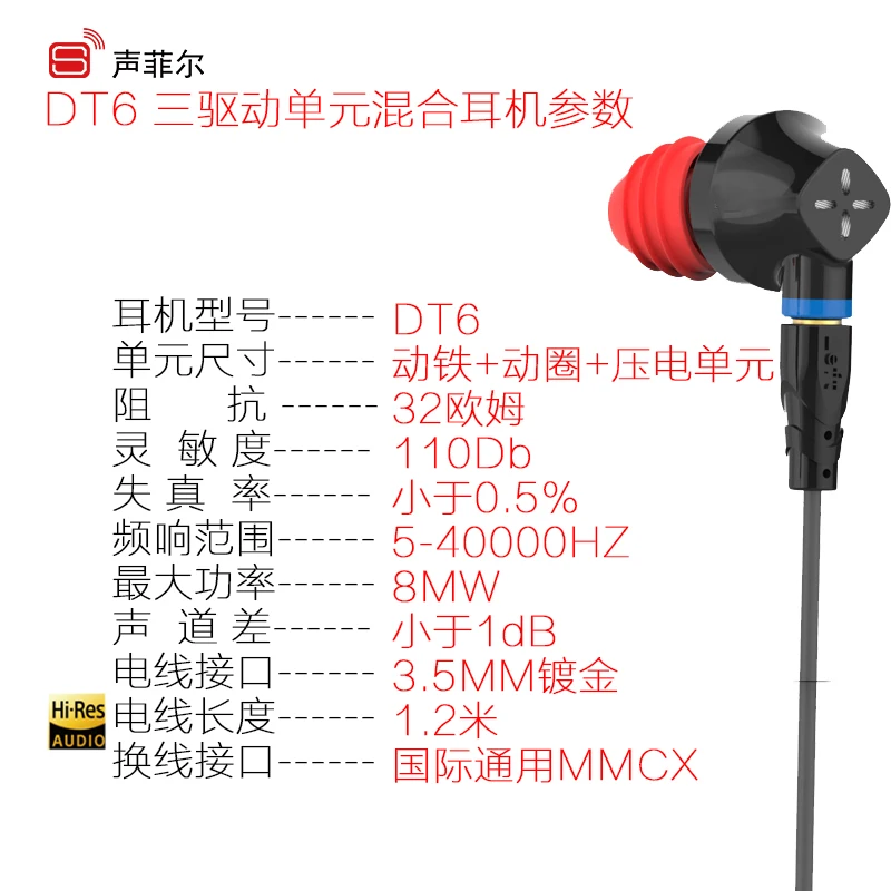 SENFER DT6 керамический пьезоэлектрический BA+ DD гибридные Наушники HI FI наушники вкладыши стерео гарнитура MMCX съемный кабель DJ наушники