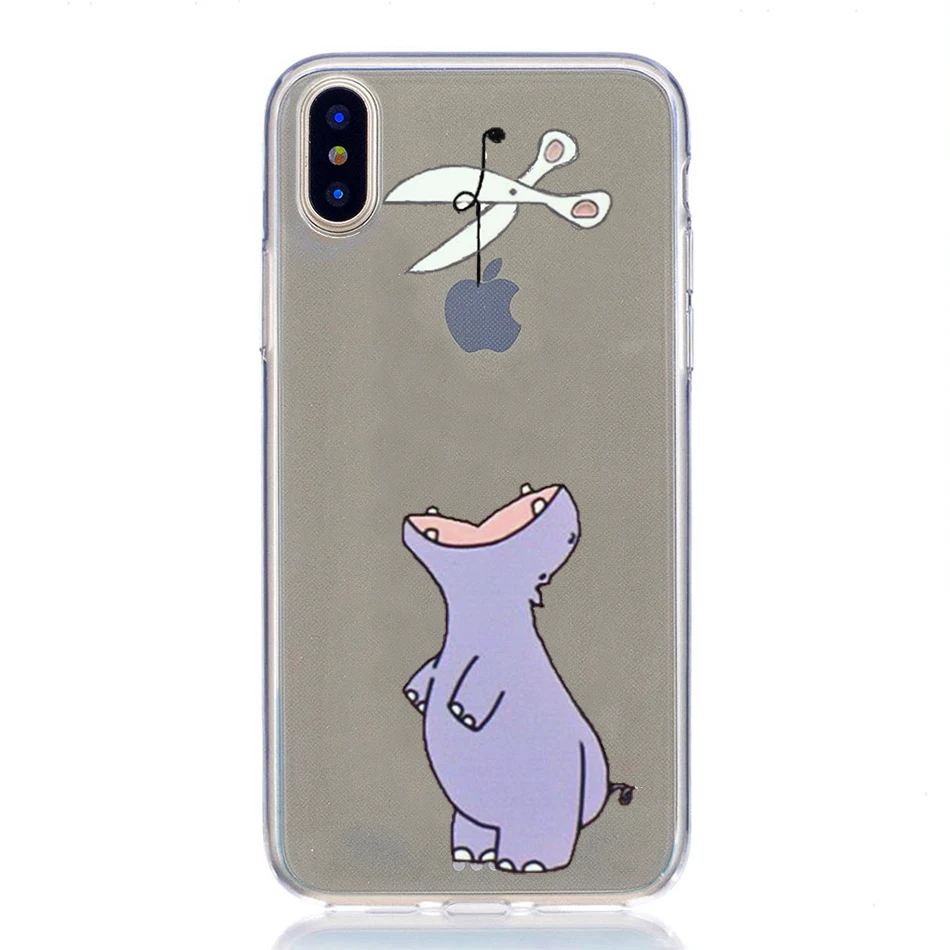 Чехол для iphone x xs xr max 6 S 7 8 plus 5S чехол силиконовый мягкий tpu прозрачный Забавный