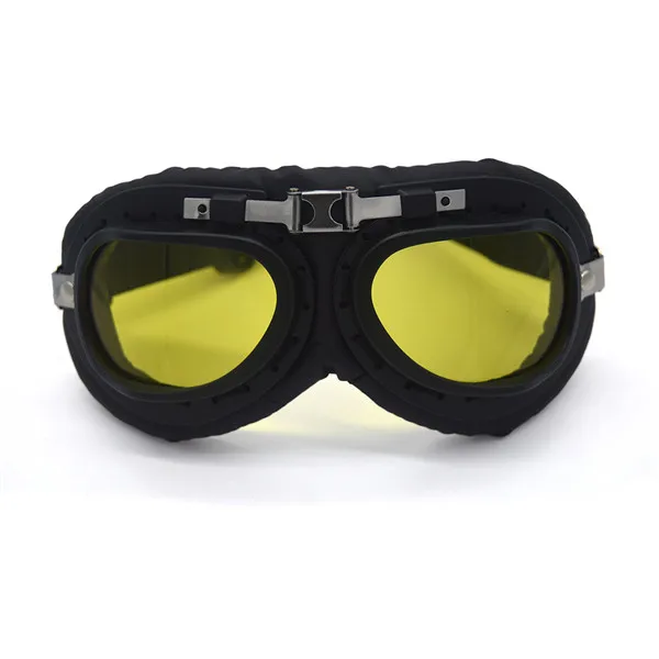 A Yellow Lens Evomosa Retor moto rcycle Vintege самолет очки для второй мировой войны стимпанк Gafas de moto bicicleta шлем для полушлема - Цвет: A Yellow Lens