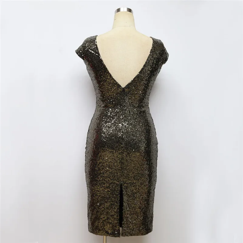 Блестящее красное Золотое вечернее платье с пайетками женское сексуальное