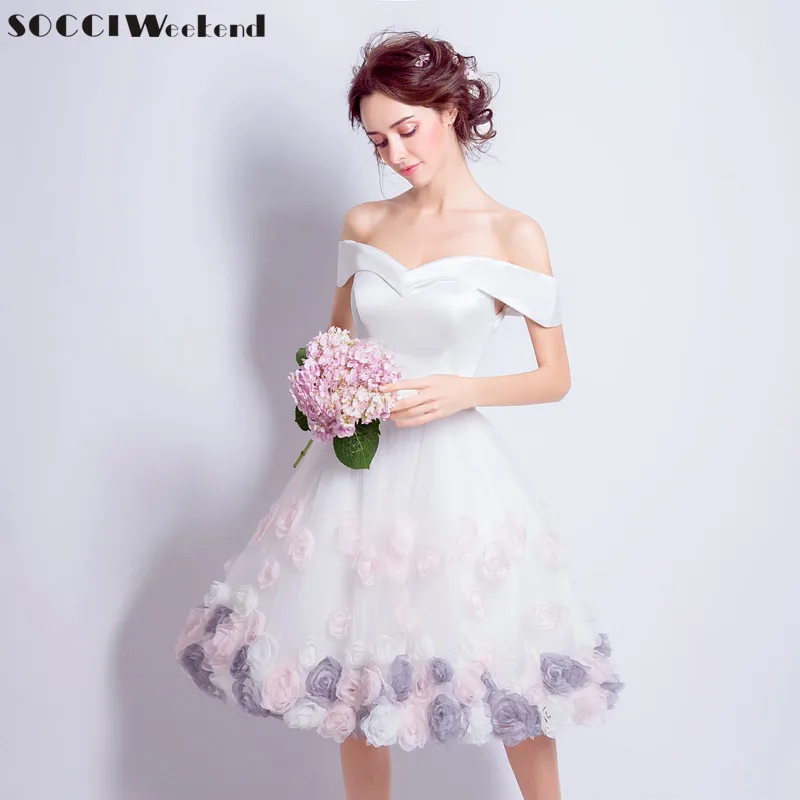 SOCCI Weekend элегантное короткое свадебное платье 2019 розовое Бода Vestido de Noiva