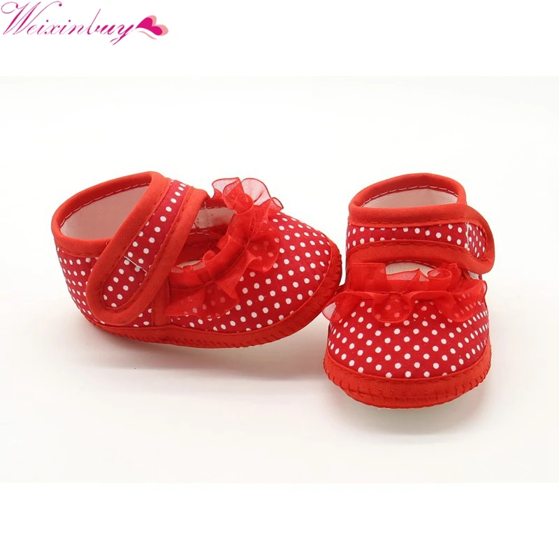 

Baby Shoes 2018 Fashion Dot Baby Girl Shoes Polka Dot Soft Sole Cotton First Walkers Leisure Baby Girl Shoes