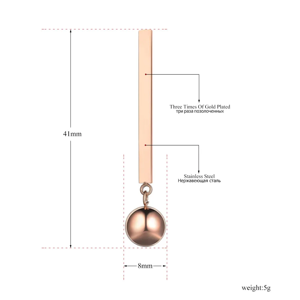 Женские круглые серьги Lokaer подвески из нержавеющей стали в офисном стиле