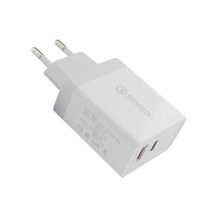 EU Plug Питания PD зарядное устройство Быстрая зарядка QC 3,0 зарядное устройство для телефона 3 usb порта AC, США, ЕС, Великобритании дорожные настенные вилки для мобильных телефонов - Тип штекера: EU Plug