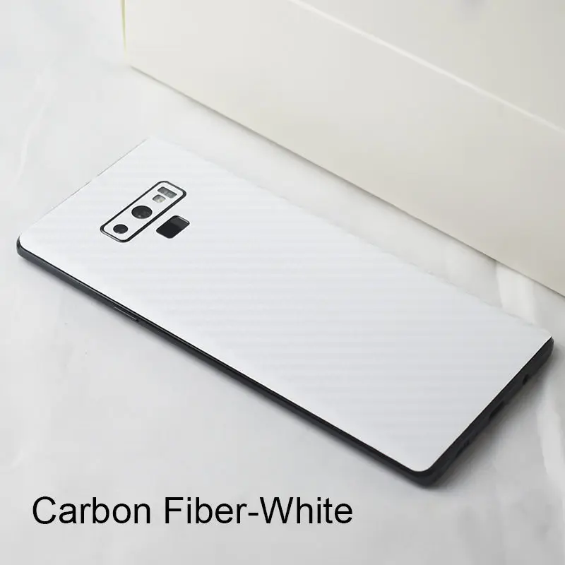 Carbon Fiber White Защитная пленка для Samsung Galaxy Note 9, 8, 10, S8, S9, кожа, углеродное волокно, дерево, Защитная Наклейка для Samsung S9, S8, S10e, S10 - Цвет: Carbon Fiber White