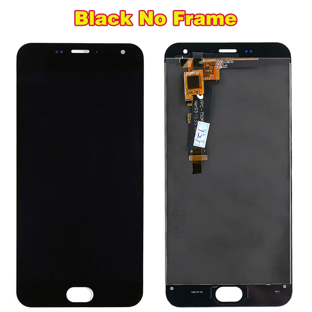 AAA качественный ЖК-дисплей для Meizu M2 mini, сотовый телефон, 5,0 дюймов, 1280*720, сенсорный экран m2, мини дигитайзер в сборе, рамка, Бесплатные инструменты - Цвет: Black No Frame
