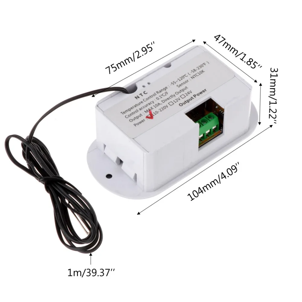 AC 110V 220V C/F Цифровой термостат регулятор температуры датчик W1308|Приборы для