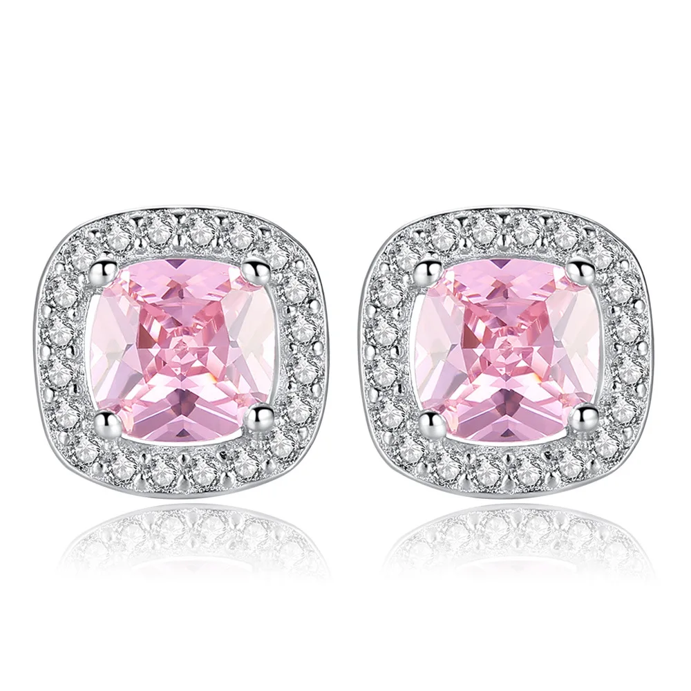 Promotion 925 sterling silver shiny cz zircon square star ladies`stud earrings jewelry wholesale women Anti allergy cheap gift | Украшения