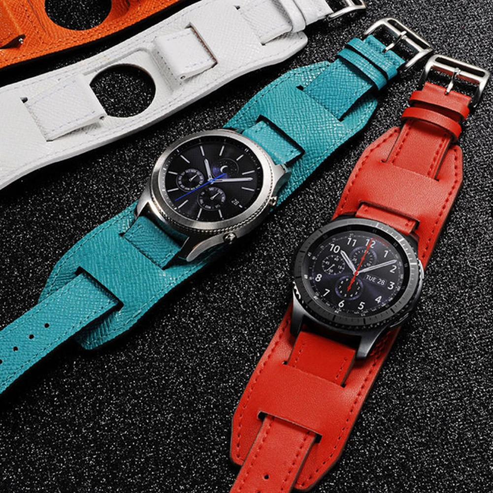 Браслет из натуральной кожи для часов samsung galaxy Watch 46 мм 42 мм gear S3 Frontier huawei watch GT Сменный ремень