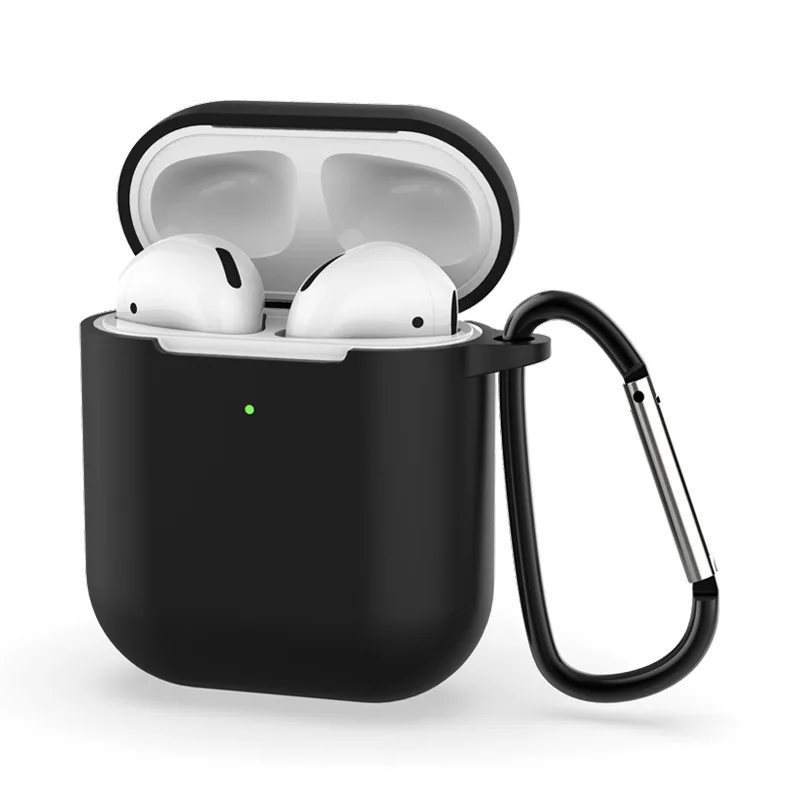 Black Case Мягкий силиконовый чехол для AirPods 2-ой противоударный чехол для Apple Air Pods 2 Чехол для наушников s Для Air Pods защитный чехол - Цвет: Black Case