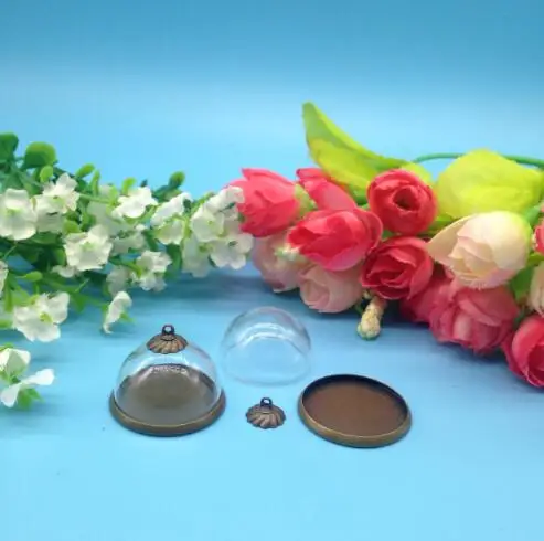 Стеклянный шар с полукруглым бронзовым покрытием 100 шт./лот 25 мм пузырьковая