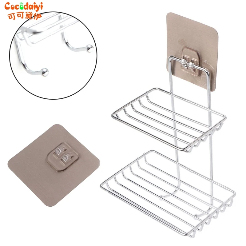 Самоклеющийся держатель для мыла из нержавеющей стали ванной и кухни вешалка