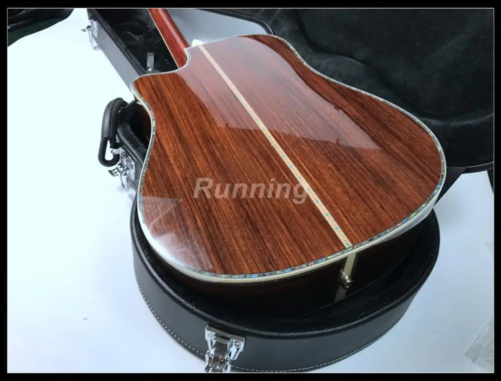 Высокое качество электрическая акустическая гитара твердая ель ласточкин хвост