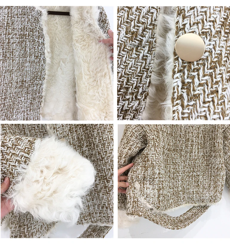 OFTBUY 2019 Роскошная зимняя куртка женская парка из натуральной шерсти Меховая