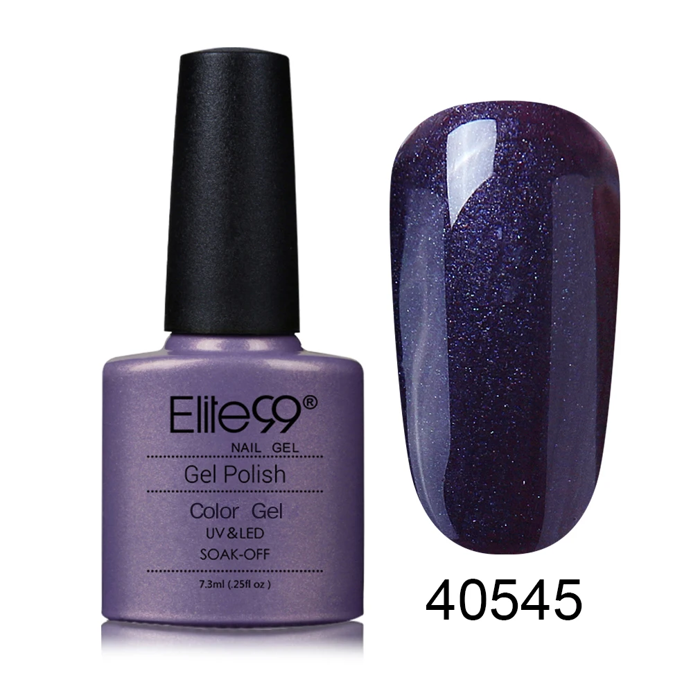 40545 Pearl Purple Elite99 7,3 мл стойкий цветной гель для лака для ногтей, отмачиваемый УФ-грунтовка для ногтей, Гель-лак для ногтей, лак для ногтей, нужен для отверждения лампы - Цвет: 40545 Pearl Purple