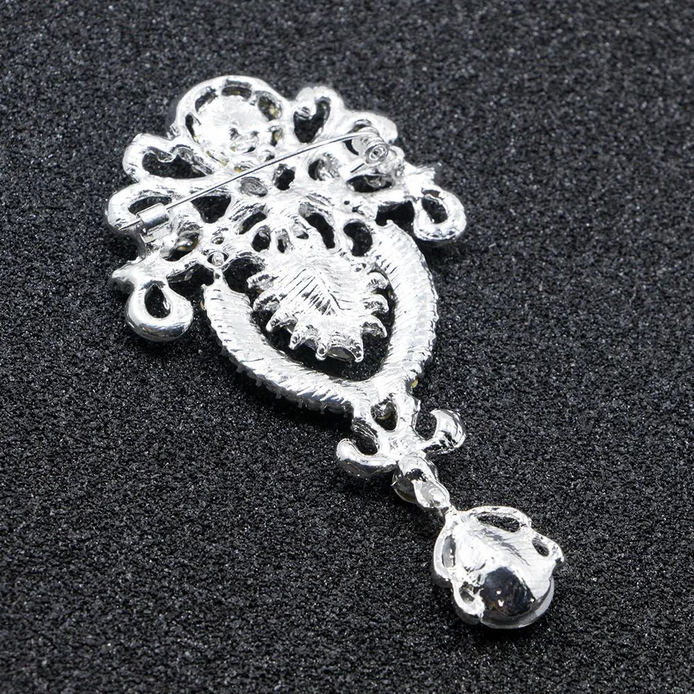 1 шт Корона свадебная брошь Украшенные стразами Свадебная вечеринка Серебряная