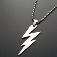 new movie character superhero sign natural weather lightning charm necklace stainless steel flash lightning symbol logo necklace