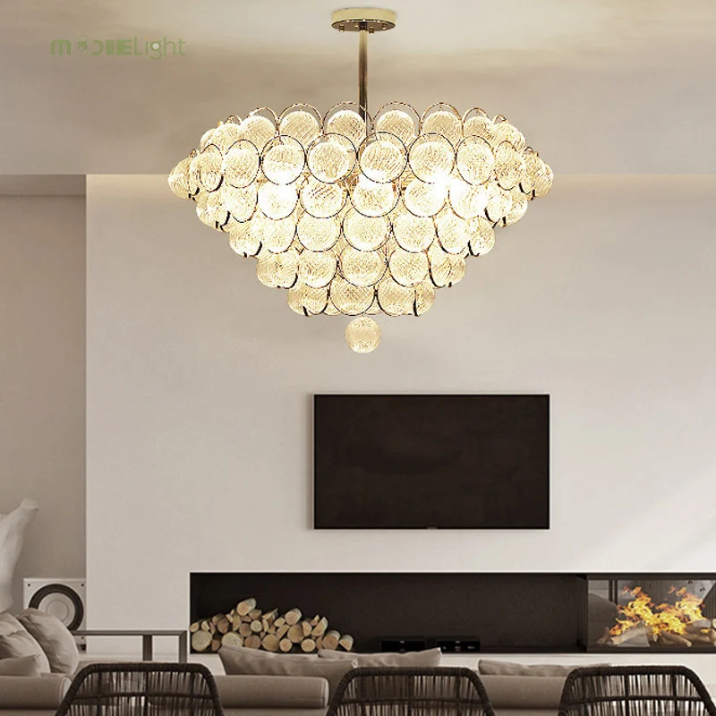 Современный золотой подвесной светильник Post Lustre Led, резные стеклянные шары, подвесные светильники для внутреннего освещения, подвесной светильник