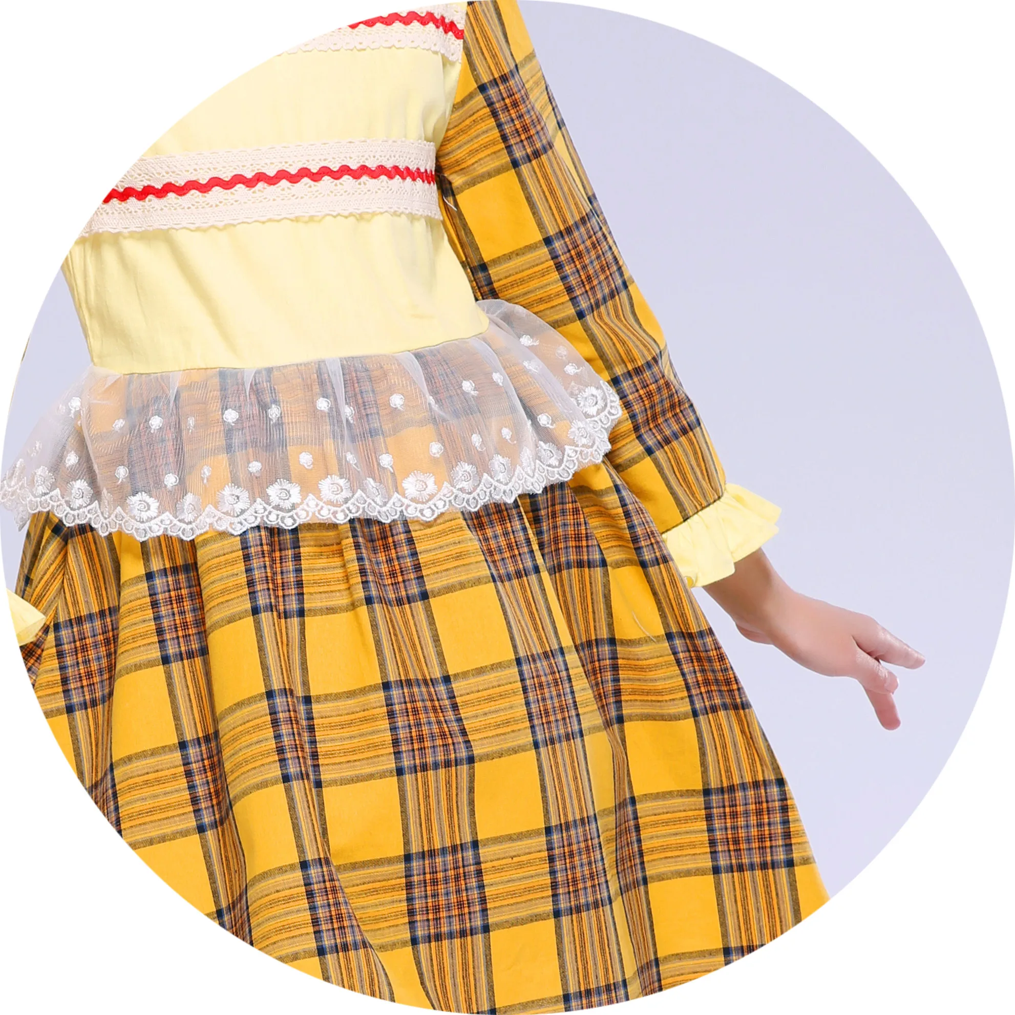 Kseniya Kids/сезон весна-лето; желтое Повседневное платье принцессы для маленьких девочек с длинными рукавами; милая Одежда для младенцев; костюм для девочек; детская одежда