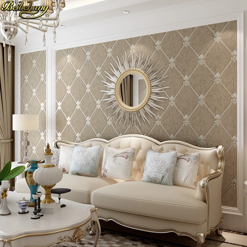 beibehang Jane European shaped lattice papel de parede 3D wallpaper roll for wall living room network paper ROLL home decor |