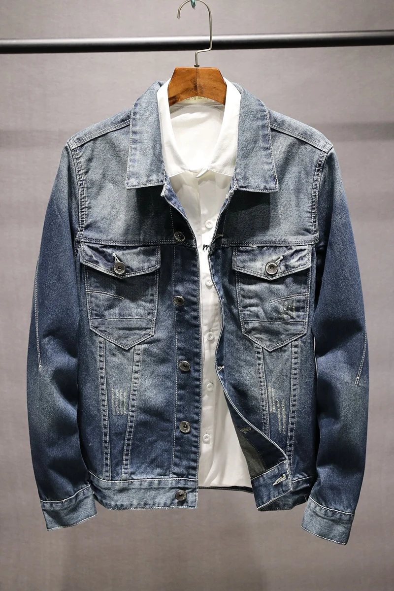 Новая мужская Повседневная джинсовая куртка на весну и осень Классическая