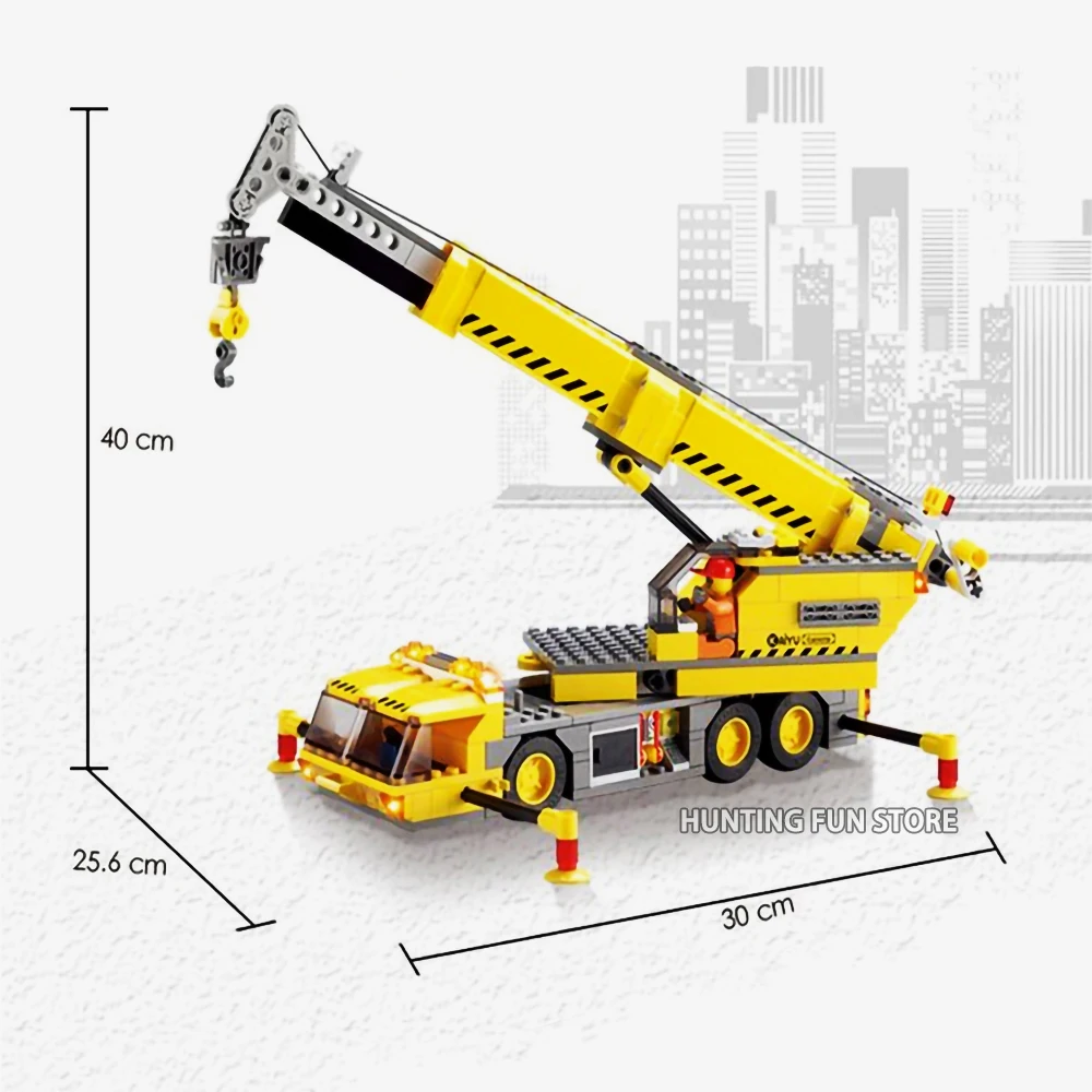 Fit City Technic серия передвижной кран Набор с мини-фигурками грузовик обучающая модель строительные блоки игрушки для детей Подарки для мальчиков