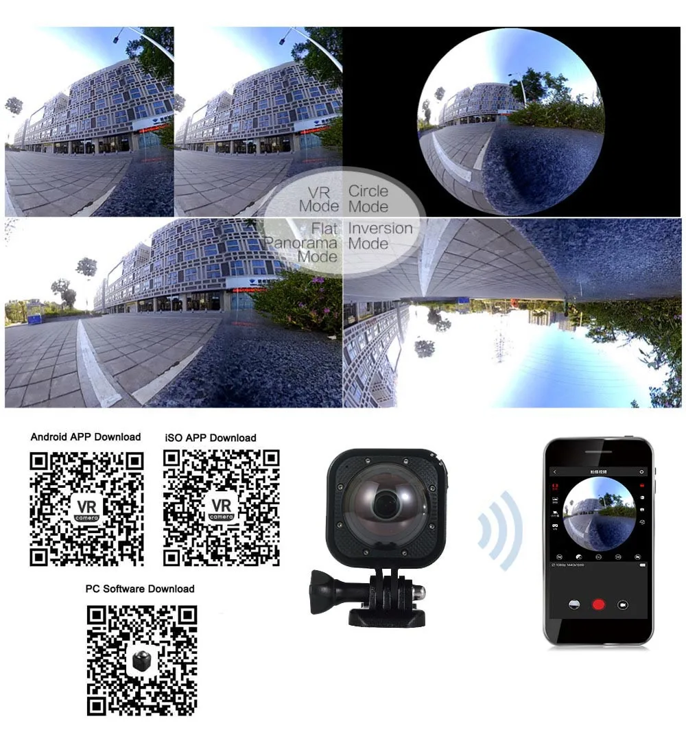SOOCOO Cube360F Wifi 1080P Full HD 360 градусов панорамная камера 20 м Водонепроницаемая глубина