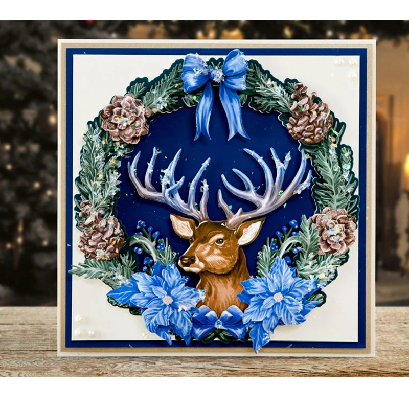 Животные праздник зима цветок Рождество шаблон металла резки штампы Трафаретный