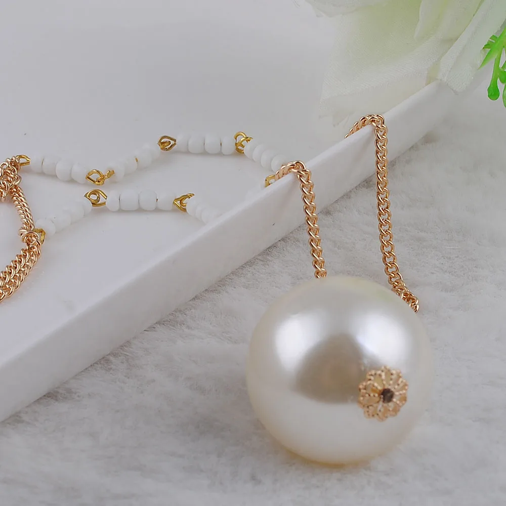 Новинка модное подвесное Трендовое ожерелье 30 мм с имитацией жемчуга длинная