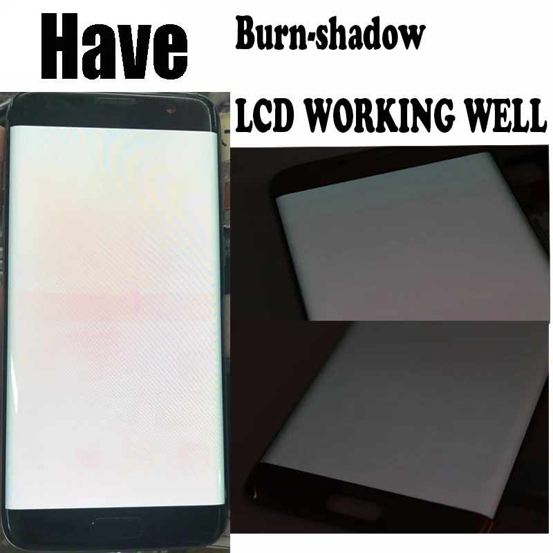 SUPER AMOLED 5.5'' Burn-Shadow LCD For Samsung Galaxy S7 Edge Display With Frame G935F G935FD LCD Screen Digitizer Assembly