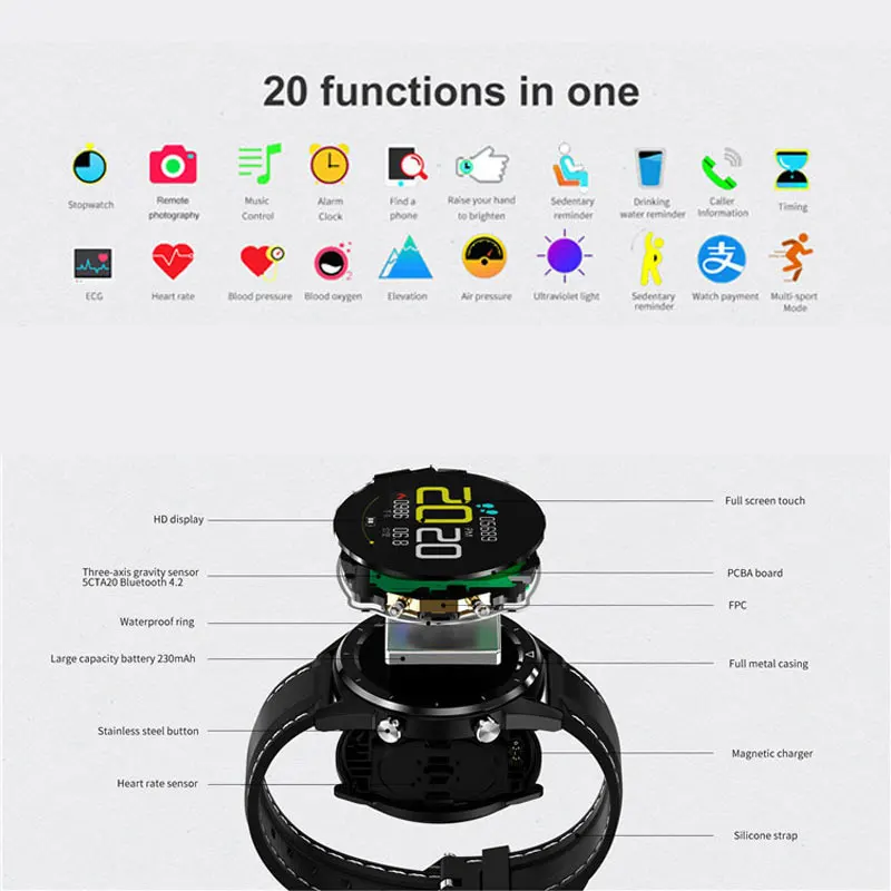 Мужские спортивные Смарт часы с цветным экраном водонепроницаемые Bluetooth на Android