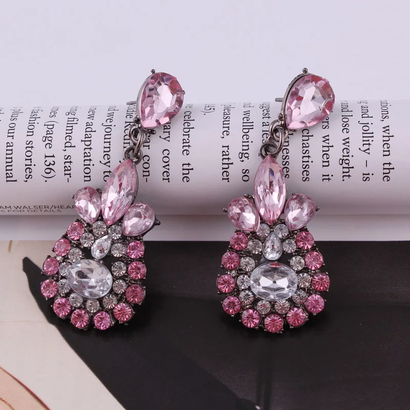 2 цвета модные эффектные ювелирные изделия Посеребрённый розовый синий Длинные