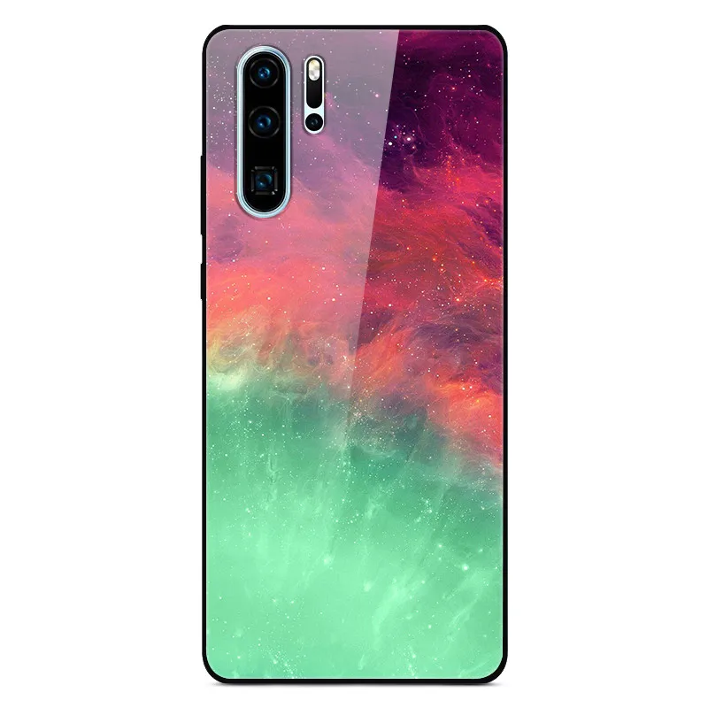 20 Чехол для huawei P30 Pro, Жесткий Чехол из закаленного стекла, силиконовая мягкая рамка, разноцветный чехол для телефона huawei P30Pro P 30 P30, чехол - Цвет: 20