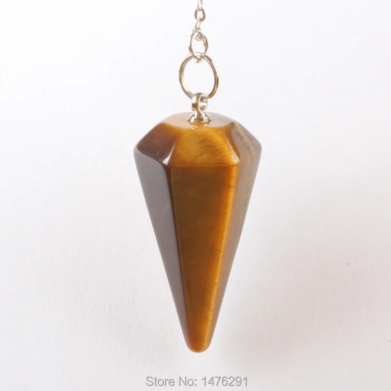 Камень лазурит опал розовый кварцевый кристалл Howlite каменный конус цепь дюбинг целебный маятник с чакрами с цепочкой 1 шт