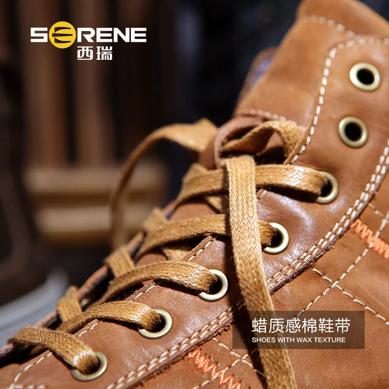 Мужские туфли на плоской подошве из 100% натуральной кожи модная Винтажная обувь