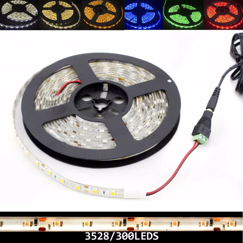Светодиодная лента 3528 SMD Fexbile освещение 60 светодиодов/м Dc 12 В Fita De белый теплый