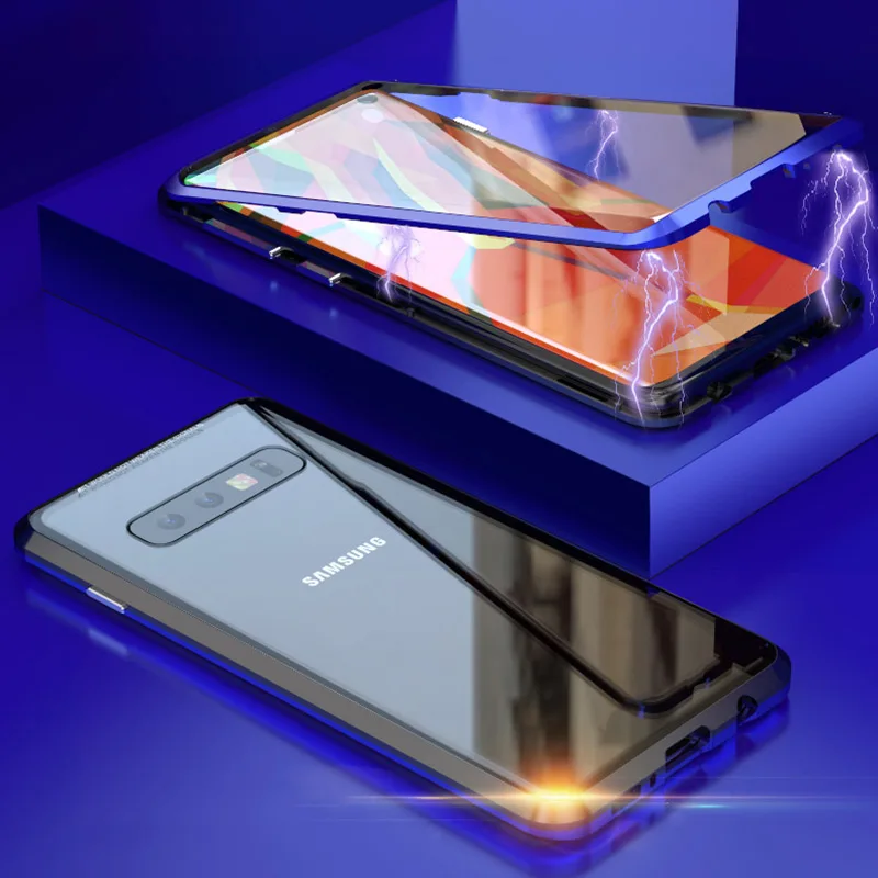 BFOLLOW 360 магнитный чехол для samsung Galaxy S10 Plus 5G S10 Edge Note 9 8 10 Plus S8 S9 с двойным стеклом