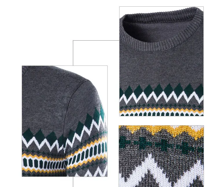 New Fashion O-neck Pullovers Men Autumn Winter Sweater Long Sleeve Patchwork Knitted Pullover vetement homme 2018 | Мужская одежда