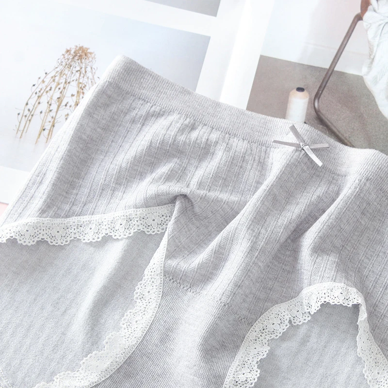 SP& CITY, милые кружевные трусики с высокой талией, большое эластичное хлопковое нижнее белье для женщин, одноцветные бесшовные трусы, физиологическое женское нижнее белье