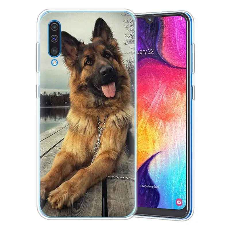 Немецкой овчарки силиконовые чехлы для samsung Galaxy A71 A51 A90 5G A10 A30 A40 A50 A70 A6 A7 A8+ A9 M30 M40 мягкий чехол для мобильного телефона