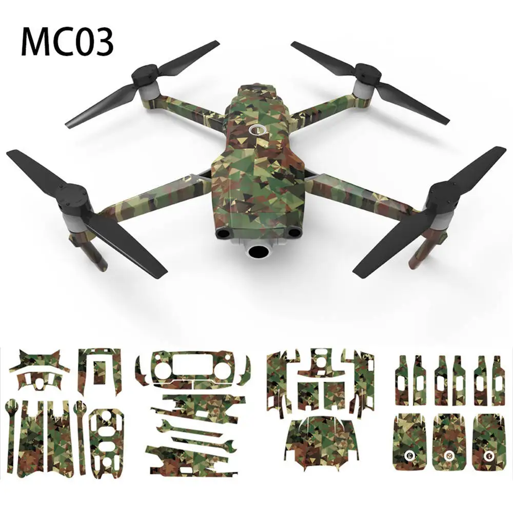 Камуфляжная наклейка для DJI Mavic 2 Pro& Zoom Drone Body Arm батарея и пульт дистанционного управления полный набор защитный чехол для кожи - Цвет: MC03