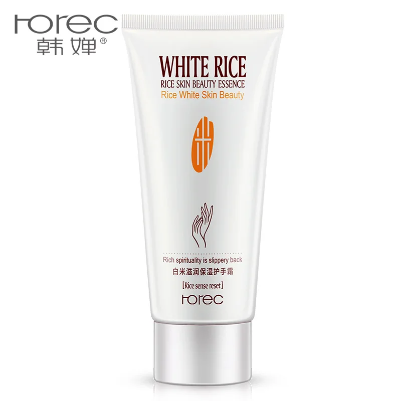 50pcs HOREC White rice Anti-chapping Anti Aging Hand Cream Nourishing Skin Care Anti Chapping Moisturizing Whitening Cream 60g