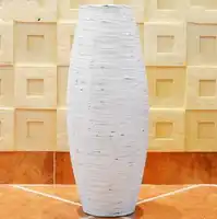 Chinese White & Brown Grey Bamboo Floor Vase Large Handcraft Big Home Decor Craft Flower Pot For Wedding Decoration Floor Vase